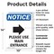 Signmission Please Use Main Entrance OSHA Notice Sign, Plastic, 10in W x 14in L, 2PK OS-2PACK-NS-P-1014-V-17620 - alternate 6